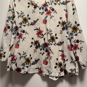 Elegant Floral V-Neck Blouse